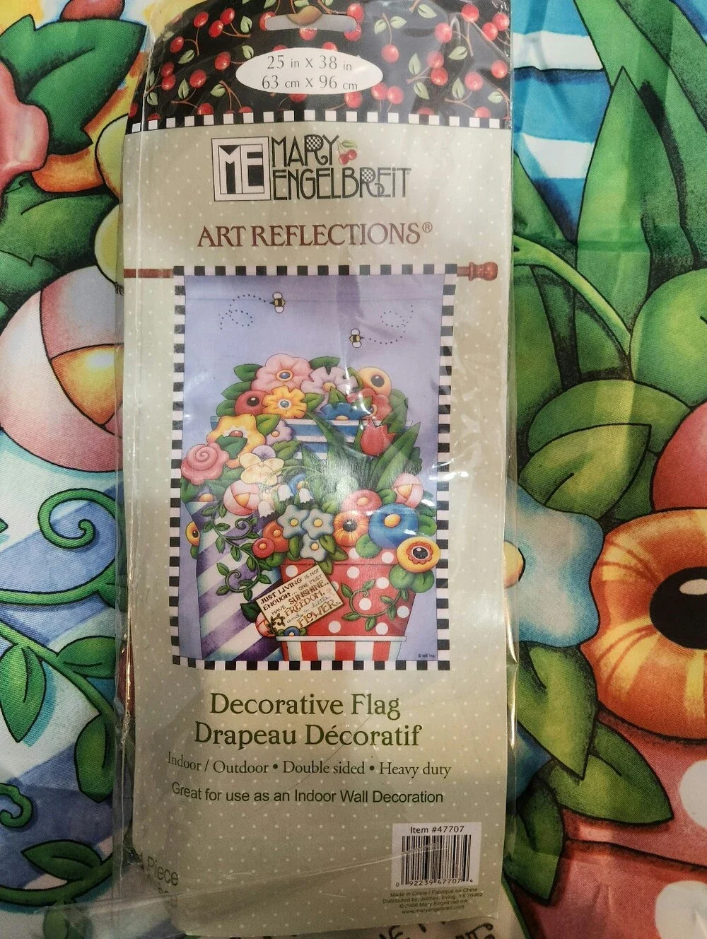 Mary Engelbreit Decorative Flag - Multicolor Floral Basket